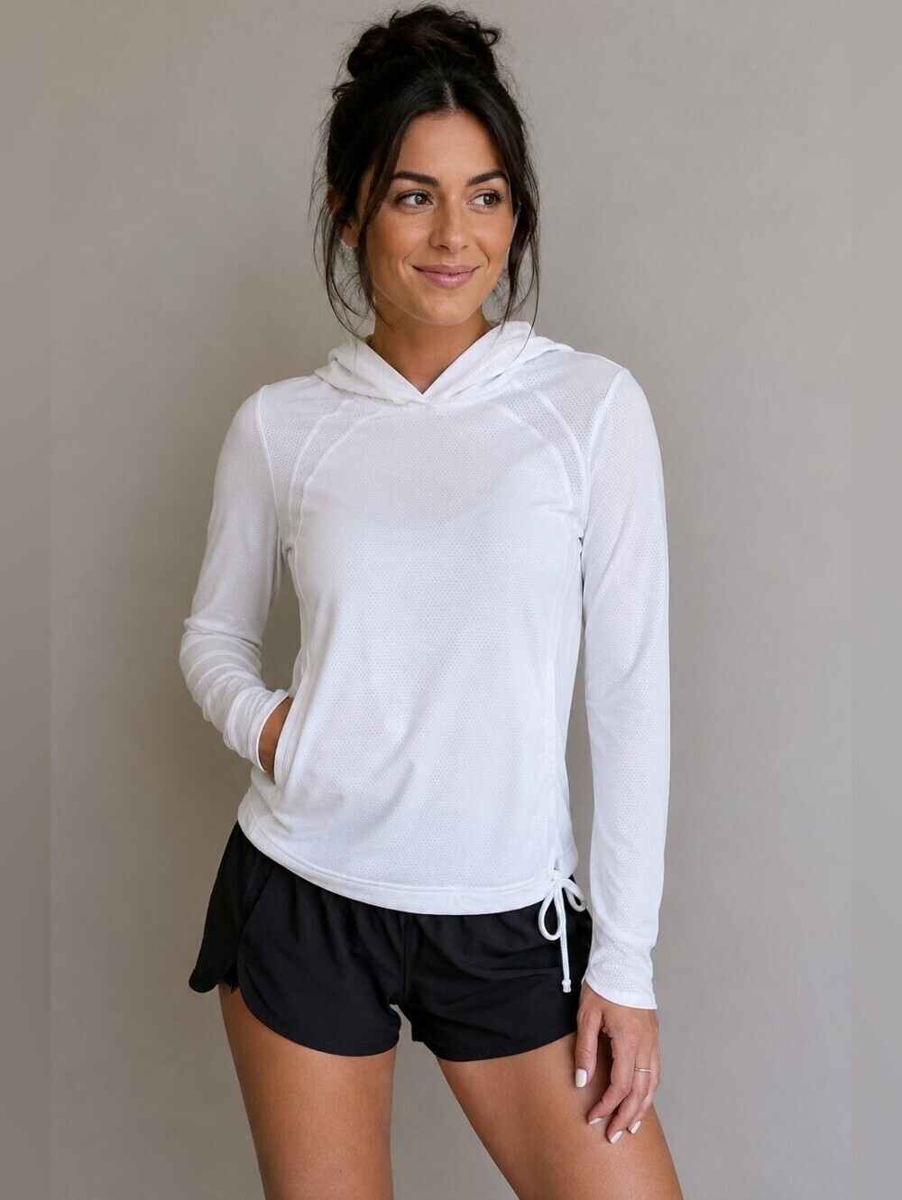 Lululemon White Mesh Hooded Pullover Size 4